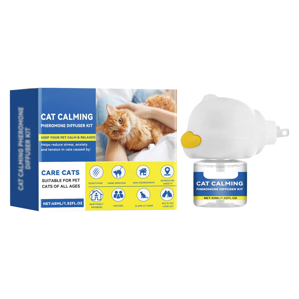 45ml Cat Calming Diffuser Set Pet Cat Estrus Irritability Calming Liquid Multiple Cats Conflict Scratching Mild Pet Supplies