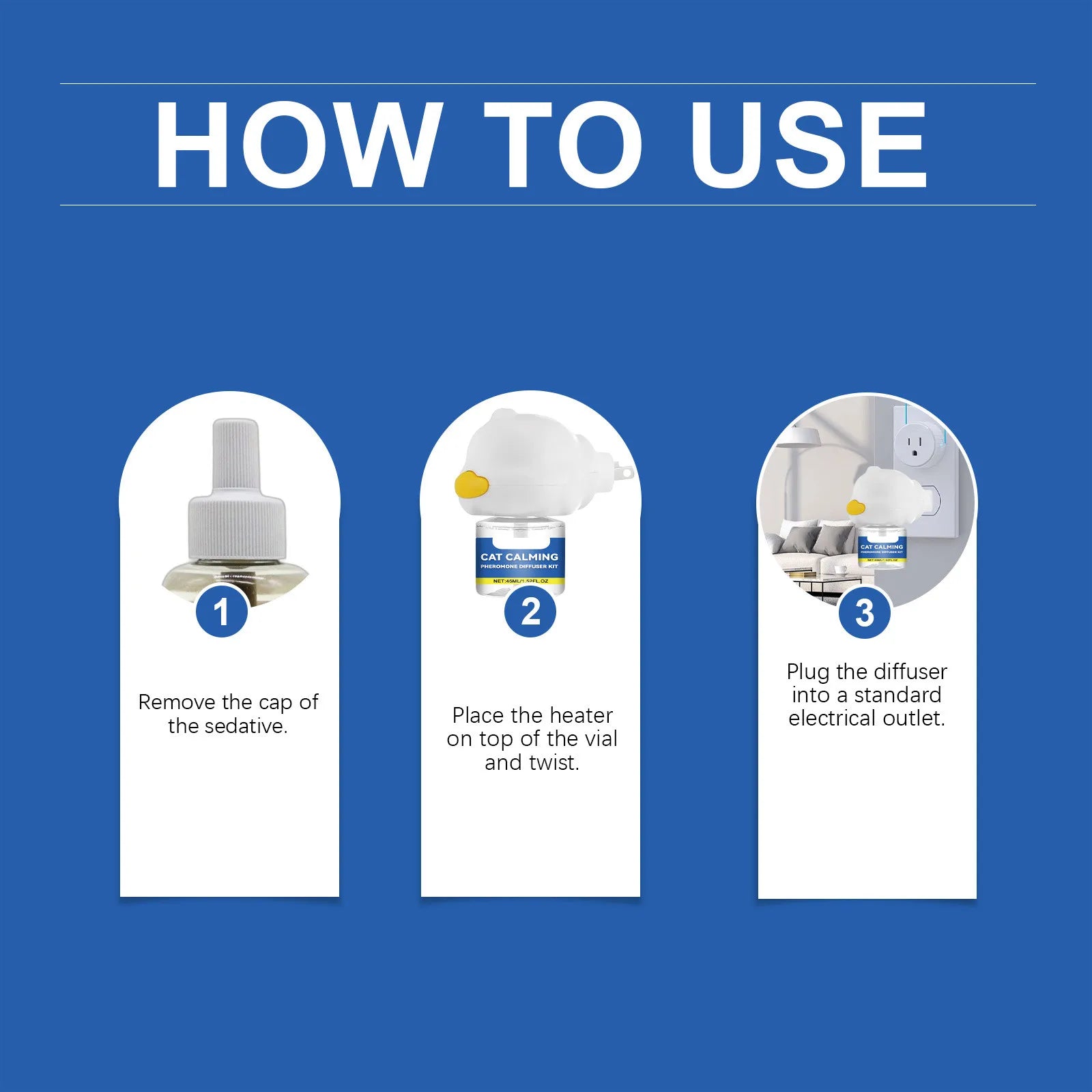 45ml Cat Calming Diffuser Set Pet Cat Estrus Irritability Calming Liquid Multiple Cats Conflict Scratching Mild Pet Supplies